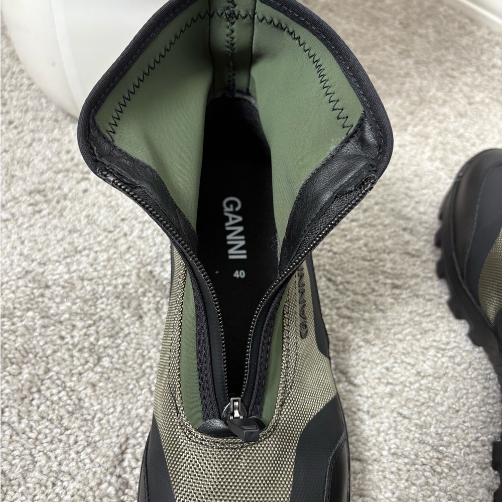 Ganni Green Colorblock Performance Vibram High Top Sneakers in Kalamata - Picture 5 of 11